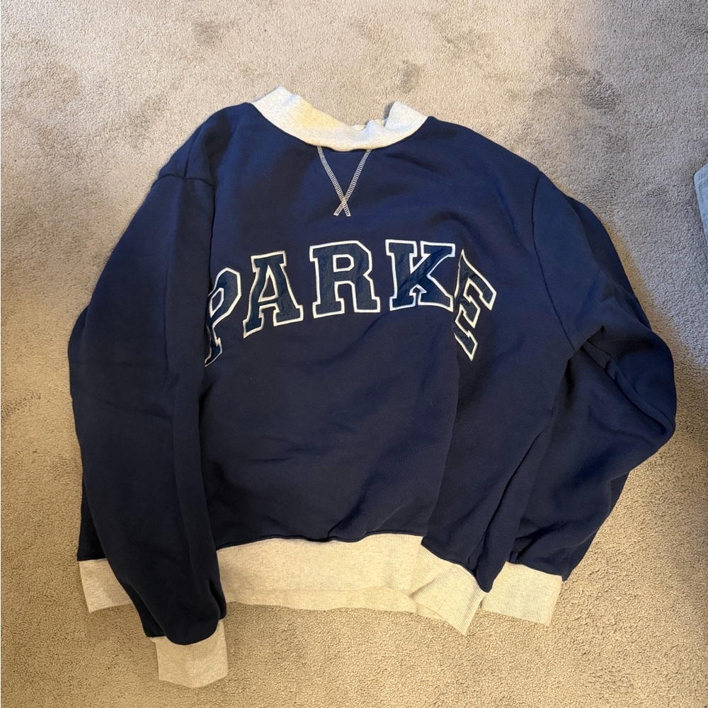 Navy & grey parke crewneck sweatshirt